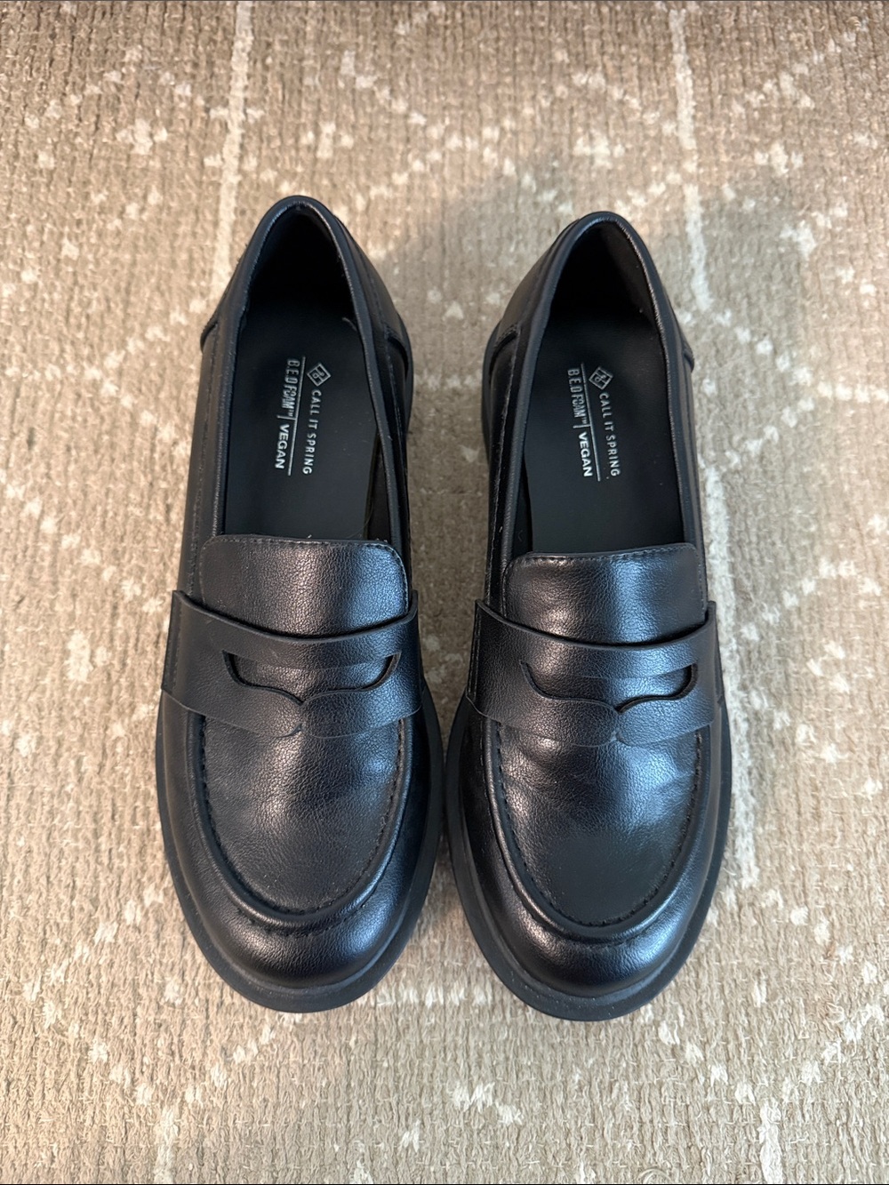 Call It Spring Black Womens Classic Penny Loafers